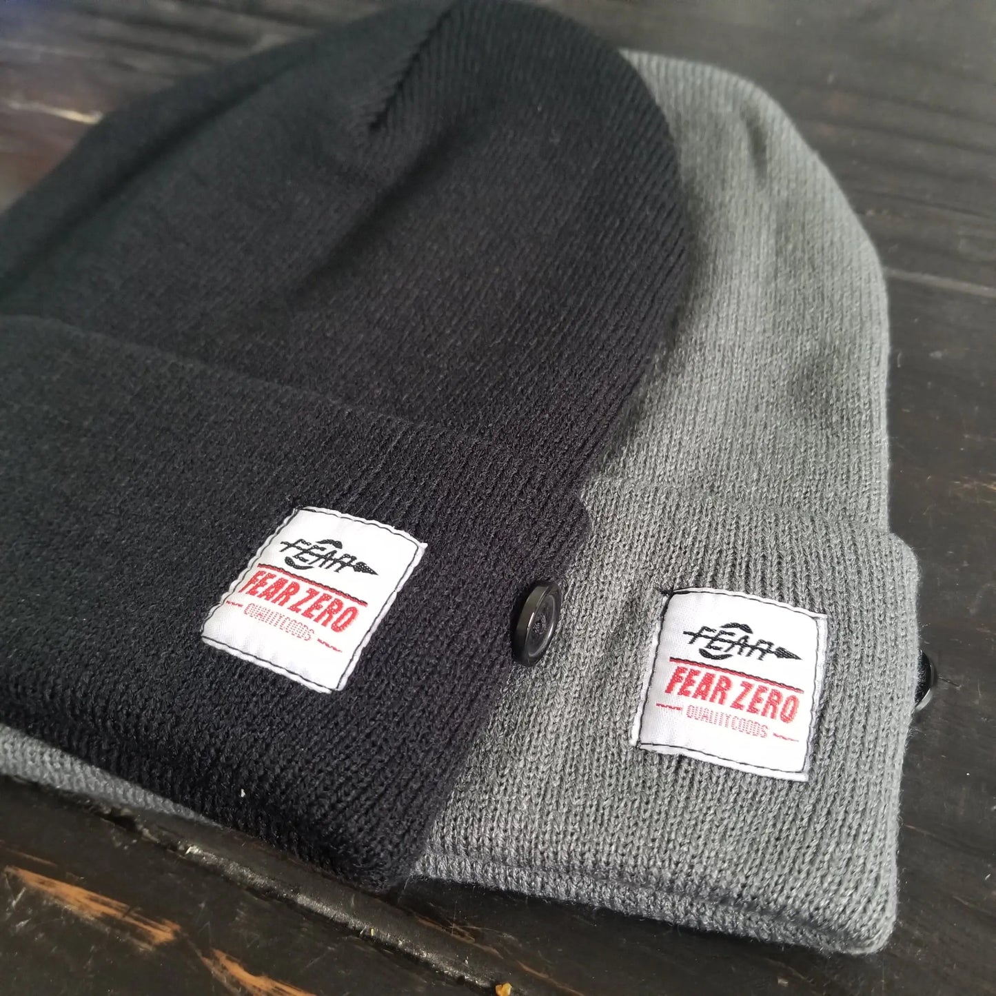 Fear0 NJ Button Rib Fold Watch Cap SB Skateboard Outdoor Beanie Hat Fear0