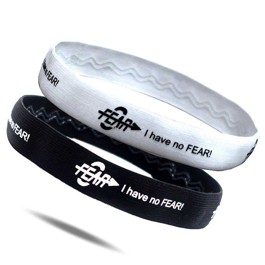 Fear0 Non-Slip "I Have No Fear" Black White Soccer Headbands #MeToo Women/Girls Fear0