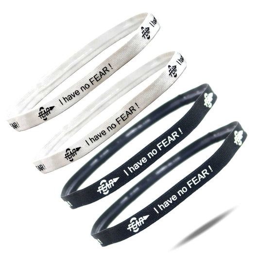 Fear0 Non-Slip "I Have No Fear" Black White Sport Headbands #MeToo Women/Girls Fear0