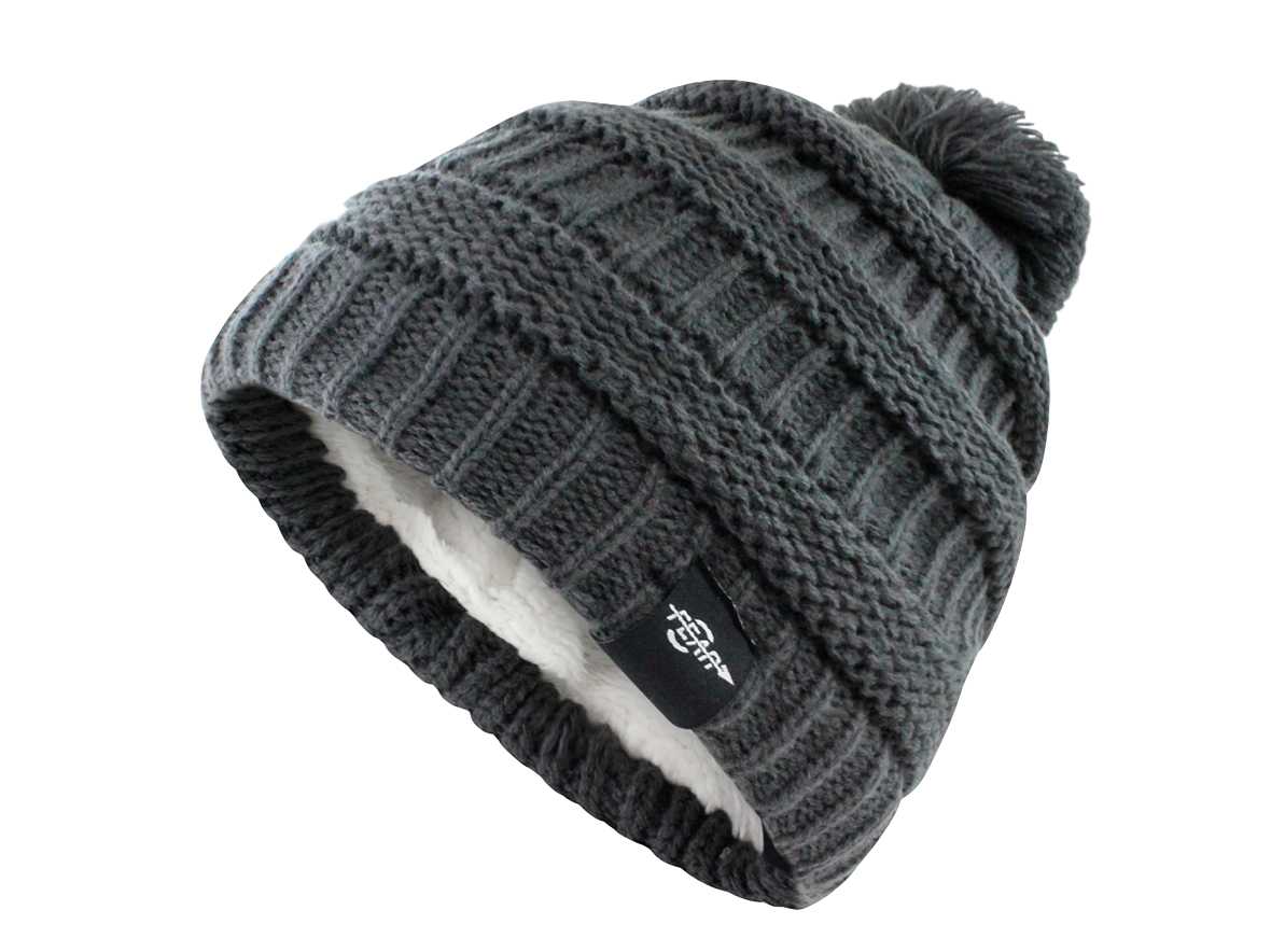 Fear0 NJ Warmest Plush Insulated Lining Knit Cable Pom-Pom Women Beanie Hat Fear0